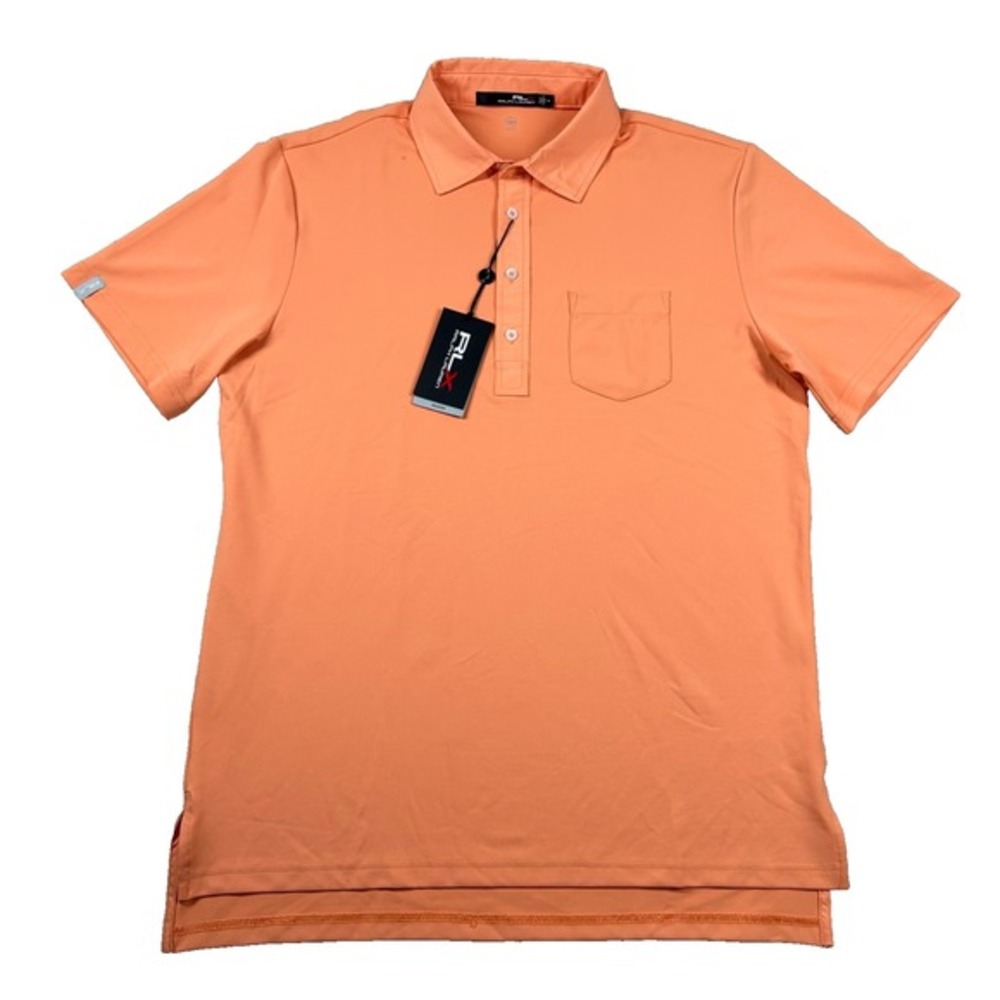 RLX Ralph Lauren Shirt Mens M Golf Polo Peach Brookline CC Biltmore Performance